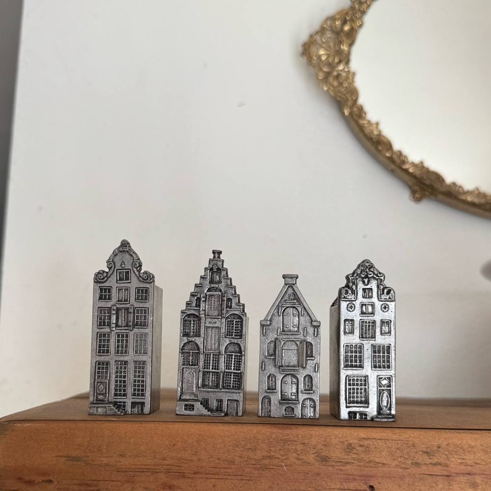 Pewter Miniature House Figurines